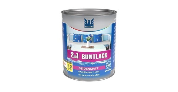 Seidenmatt-Buntlack 2in1 RAL 9010 Reinweiß wasserbasiert 125ml