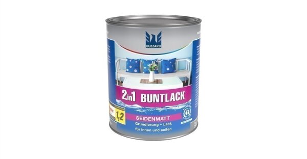 Seidenmatt-Buntlack 2in1 RAL 9005 Tiefschwarz wasserbasiert 375ml