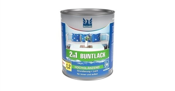 Hochglanz-Buntlack 2in1  RAL 1015 Hellelfenbein wasserbasiert 375ml