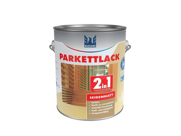2in1 Parkettlack seidenmatt Transparent 2,5 Liter