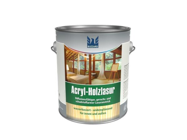 Acryl-Holzlasur seidenglänzend CL105 Eiche wasserbasiert 2,5 Liter