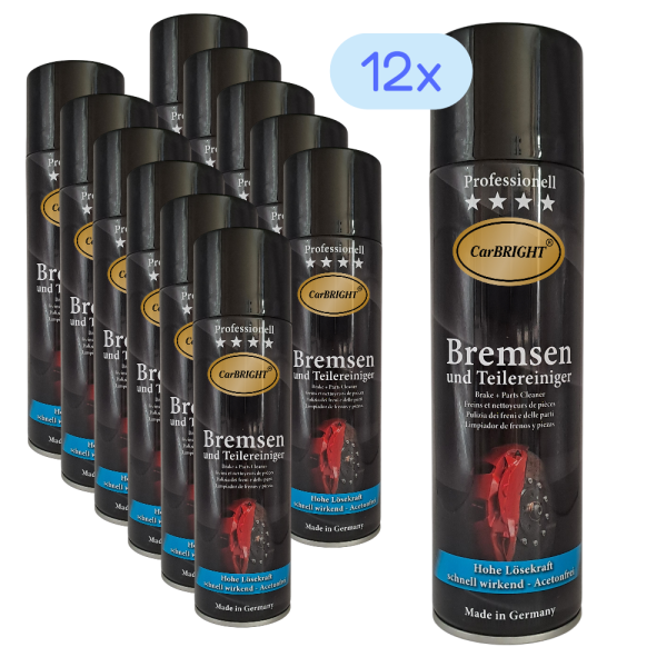 CarBRIGHT Bremsenreiniger/Bremsen- und Teilereiniger 12x500ml / 12er Set