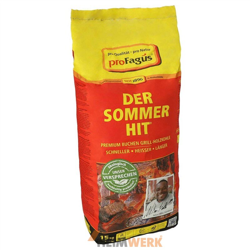 Edeka Buchen Grillholzkohle Premium - 100% Buchenholz 3x2,5kg + Usy Block