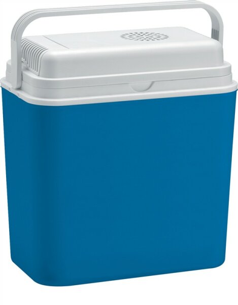 Kühlbox elektrisch m. Henkel blau/weiß 29x34x40cm, 12 V
