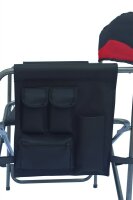 Comfort Camping Sessel XXL, extra breit m. Seitentisch schwarz-rot