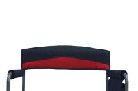 Comfort Camping Sessel XXL, extra breit m. Seitentisch schwarz-rot