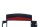 Comfort Camping Sessel XXL, extra breit m. Seitentisch schwarz-rot