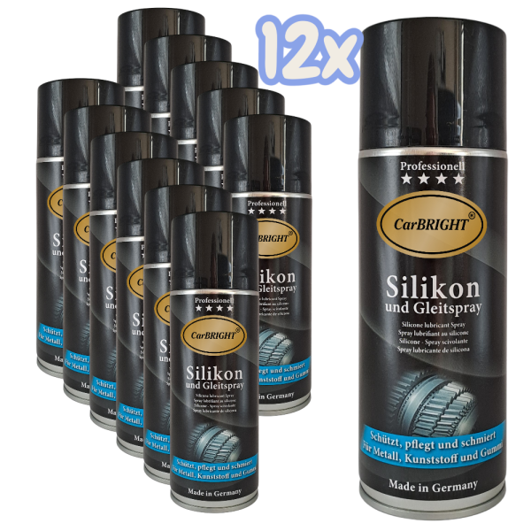 CarBRIGHT Silikonspray/Silikon- und Gleitspray 12x400ml / 12er Set