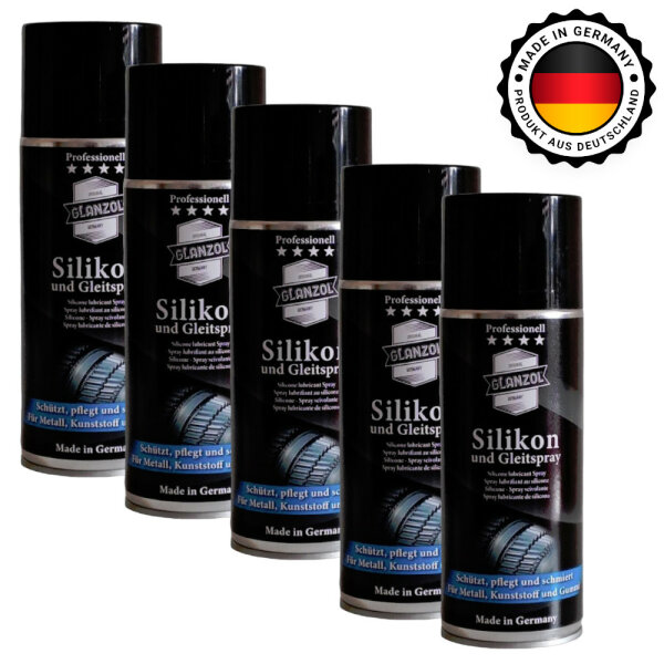 5 x GLANZOL Silikonspray/Silikon- und Gleitspray 400ml