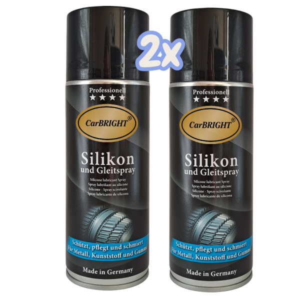 CarBRIGHT Silikonspray/Silikon- und Gleitspray 2x400ml / 2er Set