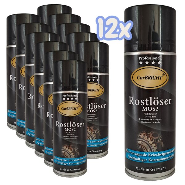 CarBRIGHT Rostlöser MOS2 Korrosionsschutz 12x400ml / 12er Set