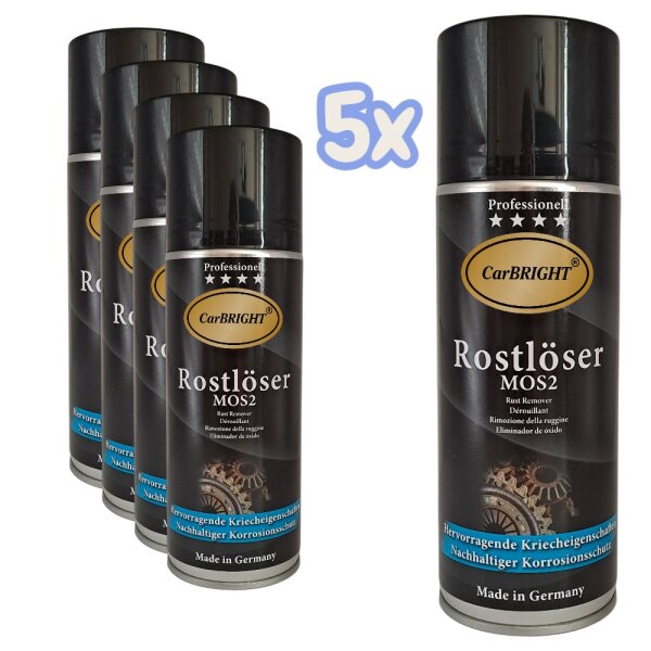 CarBRIGHT Rostlöser MOS2 Korrosionsschutz 5x400ml / 5er Set