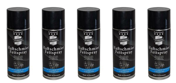 5 x GLANZOL Haftschmierfettspray 400ml