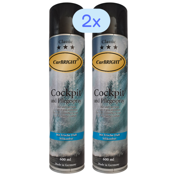 CarBRIGHT Cockpitspray/Pflegespray Fresh 2x600ml / 2er Set