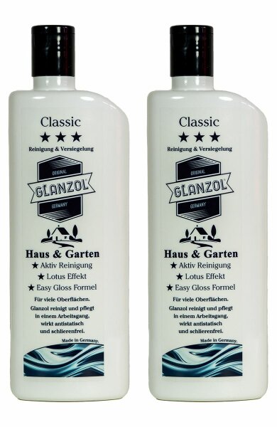 2 x GLANZOL Classic Reinigung und Versiegelung Haus & Garten 500ml Autopolitur