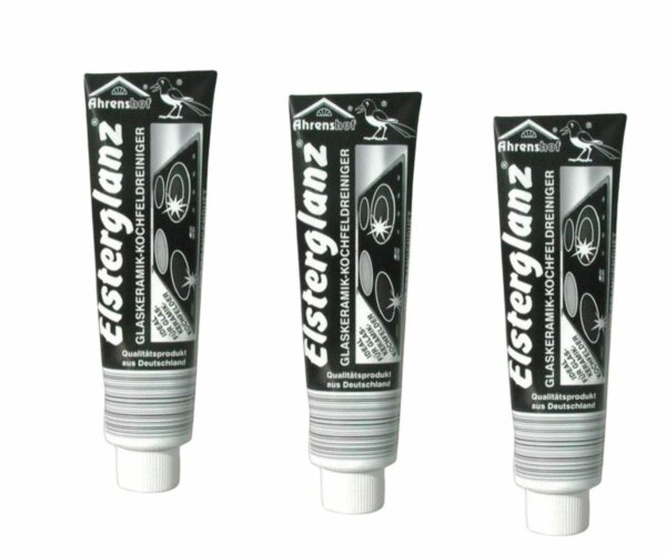 3 x Elsterglanz Glaskeramik-Kochfeldreiniger 40ml