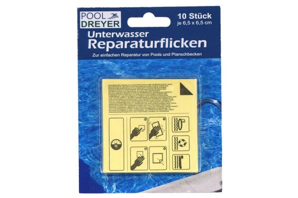 Unterwasser Reparaturset 10er 6,5x6,5cm Pool