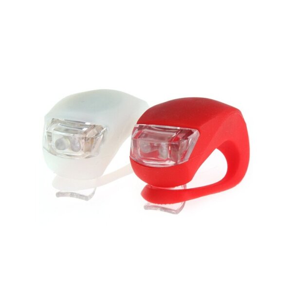 Mobiles LED Beleuchtungs-Set Silikon im Blister , Weiß/Rot