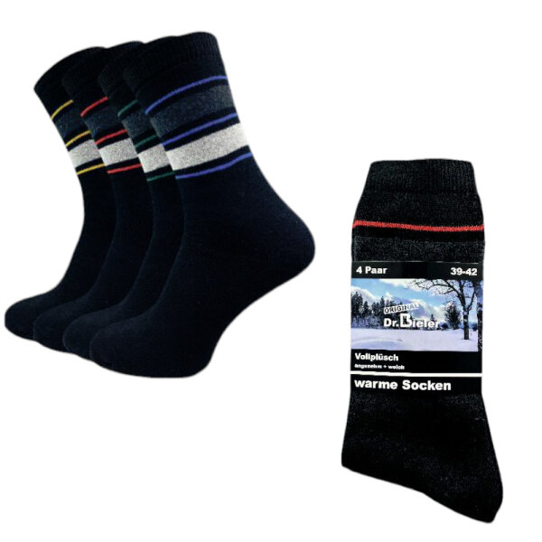 Herren Thermsocken Vollplüsch 4er Gr. 39/42-43/46