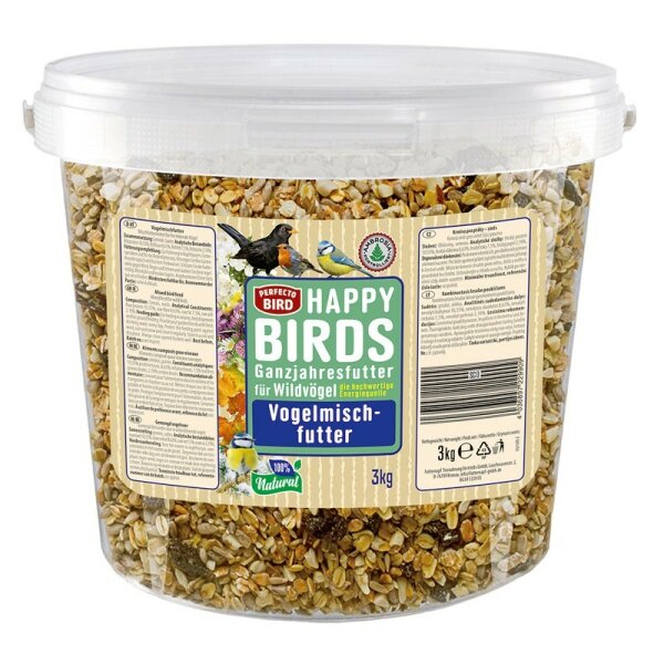 Perfecto Bird Ganzjahres-Streufutter im 4eckigen Eimer 3kg