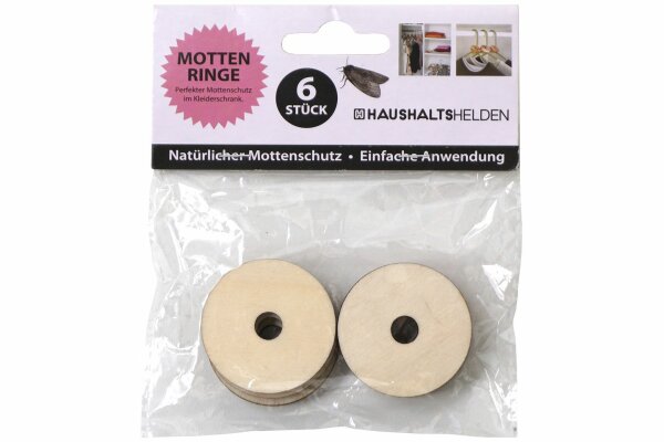 Mottenringe Holz 6er