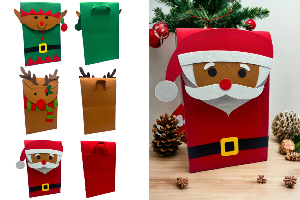 Tasche Filz Weihnachten, 34,5x58,5x18,5cm, 3 Designs