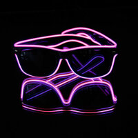 EL Neon Brille "Beam pink" schwarzer Rahmen mit...