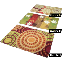 Fussmatte Kokos 40x75cm, mit Blumenmotiven, farbl.sort.