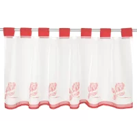 Cafehausgardine Angie, Rose, ca. 45x120cm, weiß/rot...