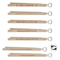 Grillzange mit Flaschenöffner, 6/s, 37cm Buchenholz,...