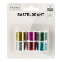 Basteldraht, Blumendraht, 6er colormix, 18g Eisen, 6...
