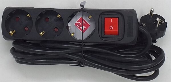 Steckdosenleiste 3-fach mit Schalter weiß 3m