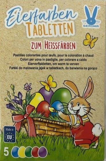 Eierfarben Tabletten zum Heißfärben MHD 25.10.2027 GEROMA