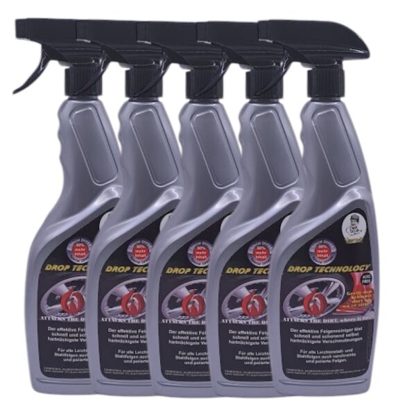 5 x MacBRITE DROP TECHNOLOGY Felgenreiniger mit Power-Indikator 5x750ml