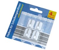 Haken für Scheibengardinen 4er selbstklebend