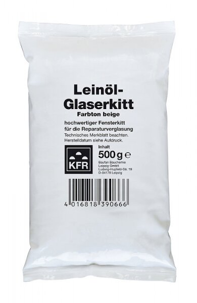 Leinöl-Glaserkitt/Fensterkitt plastoelastisch beige 500g Beutel