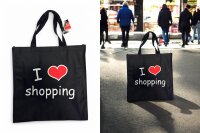 Einkaufstasche "I love Shopping" non Wooven,...
