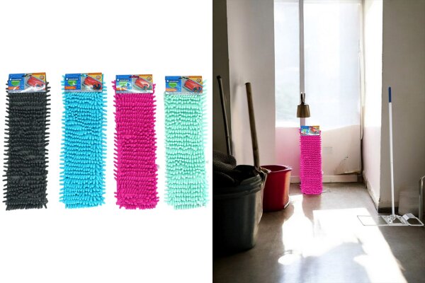 Ersatzbezug Bodenwischer Mikrovelour, 4 Farben