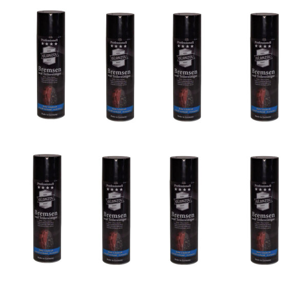 8 x GLANZOL Bremsenreiniger/Bremsen- und Teilereiniger 500ml