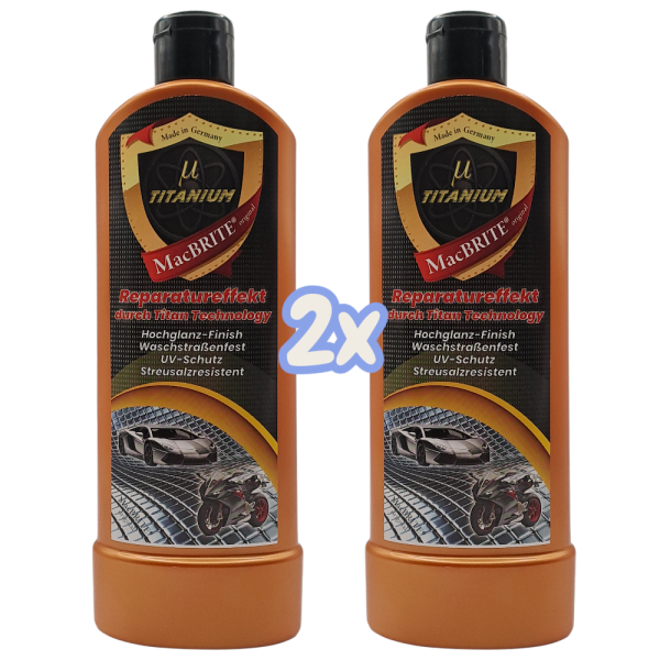 MacBRITE µ TITANIUM Autopolitur Hochglanz-Politur 2 x 500ml / 2er Set