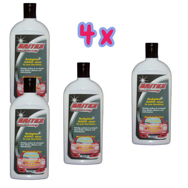 BRITEX by MacBRITE Autopolitur Hochglanz NANO-Effekt 4 x 500ml / 4er Set