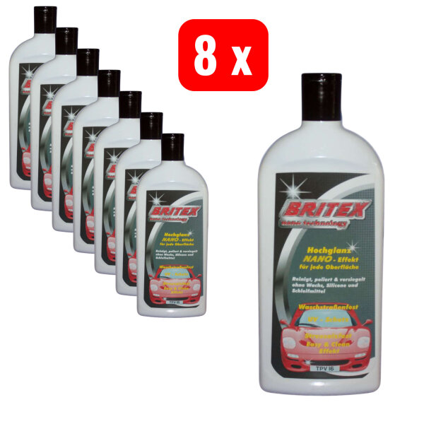 MacBRITE BRITEX Autopolitur Hochglanz NANO-Effekt 8 x 500ml / 8er Set