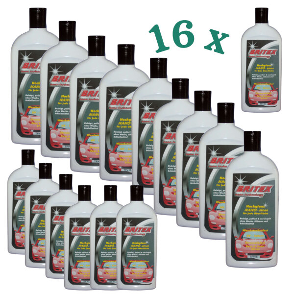 MacBRITE BRITEX Autopolitur Hochglanz NANO-Effekt 16 x 500ml / 16er Set