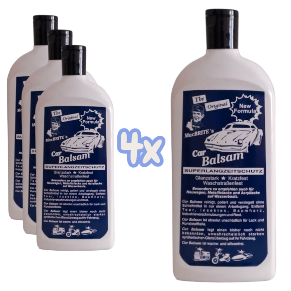 MacBRITE Car Balsam Autopolitur Superlangzeitschutz 4x500ml / 4er Set