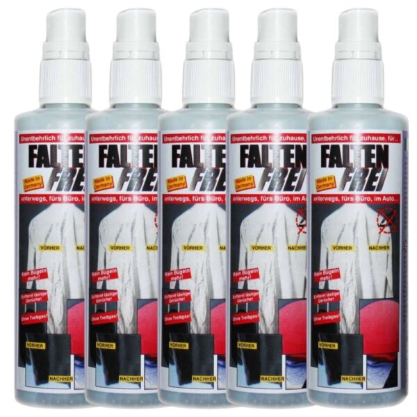 Falten-Frei-Spray/Faltenfreispray entfernt Falten aus Textilien 5x125ml/5er Set