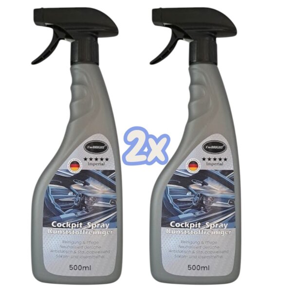 CarBRIGHT Imperial Cockpit-Spray Kunststoffreiniger mit Frische-Booster 2x500ml / 2er Set