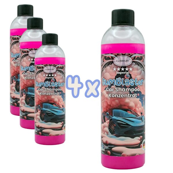 CarBRIGHT Imperial GumBlaster Car Shampoo Konzentrat 4x500ml / 4er Set