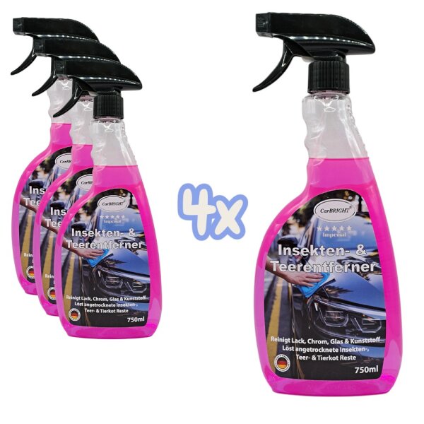 CarBRIGHT Imperial Insekten- und Teerentferner 4x750ml / 4er Set