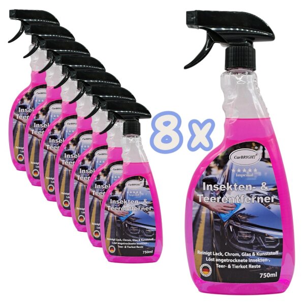 CarBRIGHT Imperial Insekten- und Teerentferner 8x750ml / 8er Set