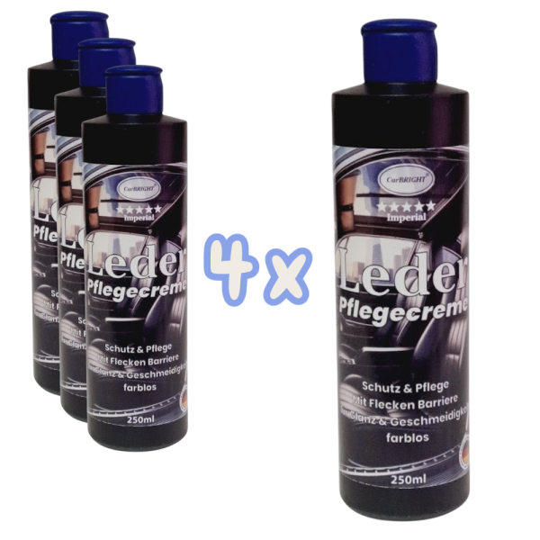 CarBRIGHT Leder Pflegecreme 4x250ml / 4er Set